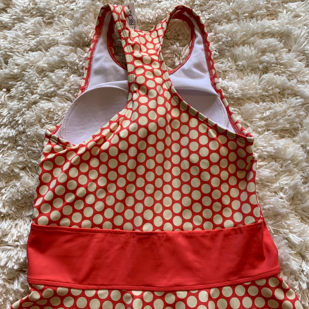 Lime Ricki polka dot retro 70s modest tankini top - Picture 5 of 6